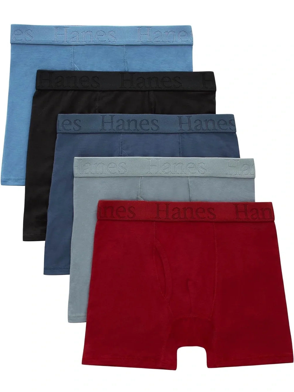 Hanes Boys' Originals Ultimate SuperSoft Boxer Brief Underwear, Assorted, 5-Pack